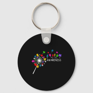 Dandelion puzzle piece autism awareness kids men key ring
