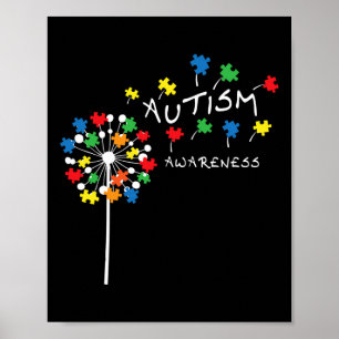 Dandelion Puzzle Piece Cool Autism Awareness Gift Poster