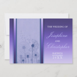 Dandelion Romance Purple Wedding Invitations