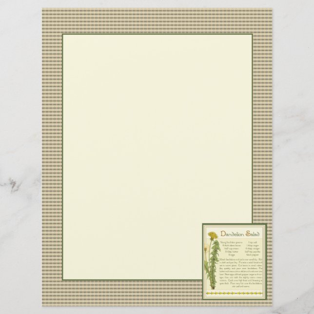Dandelion Salad Notebook Paper (Front)