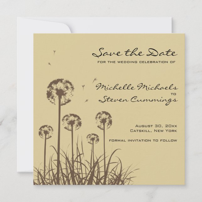 Dandelion Save The Date Announcement  - Custom (Front)