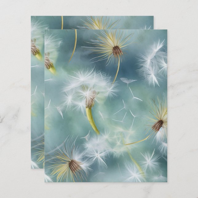 Dandelion Scrapbook Paper  (Front/Back)