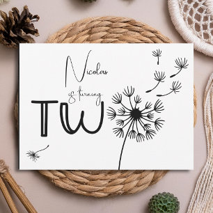 Dandelion second birthday invitation