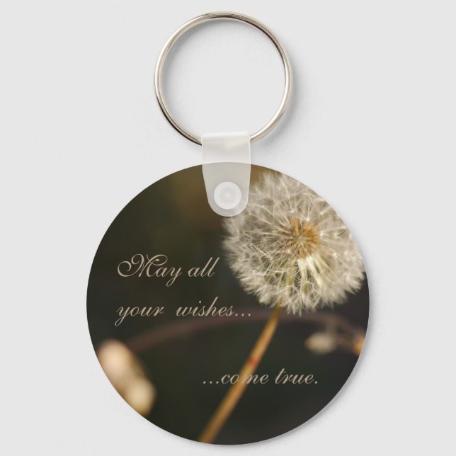 Dandelion Seed Head in Brown Tones Key Ring (Front)