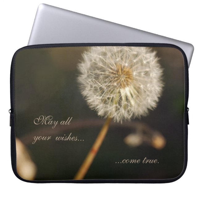 Dandelion Seed Head in Brown Tones Laptop Sleeve (Front)