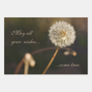 Dandelion Seed Head in Brown Tones Wrapping Paper Sheet