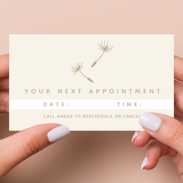 Dandelion Seed Rustic Botanical Business Logo Appointment Card (Creator Uploaded)