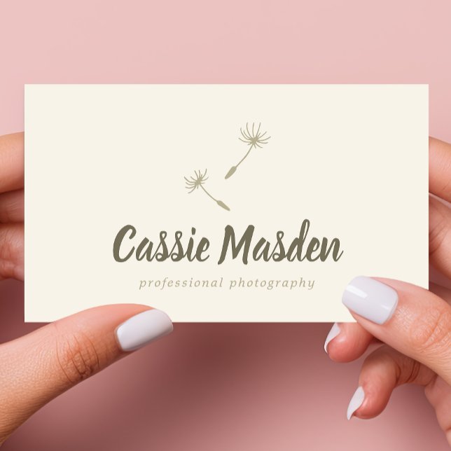 Dandelion Seed Rustic Botanical Business Logo Business Card (Creator Uploaded)