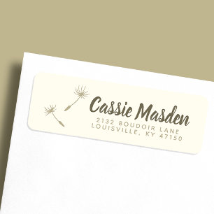 Dandelion Seed Rustic Botanical Return Address