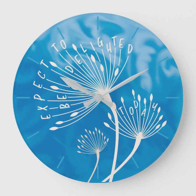 Dandelion Seeds Inspirational Positive Large Clock (Front)