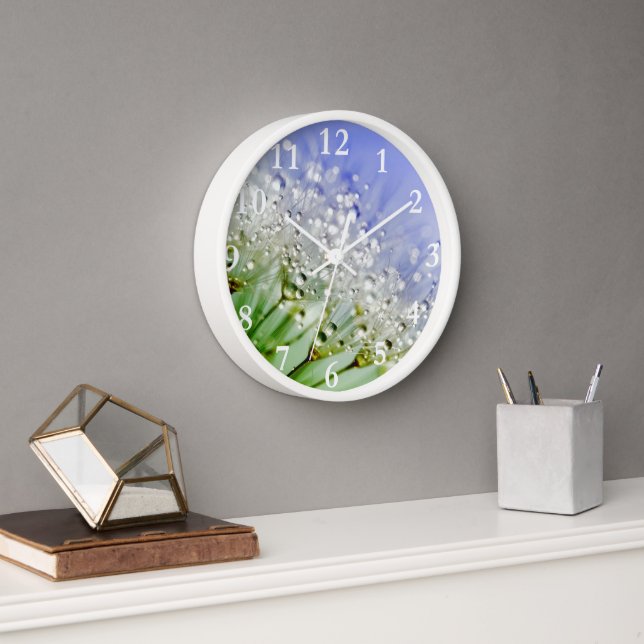 Dandelion Seeds with Dew Droplets Clock (Office)