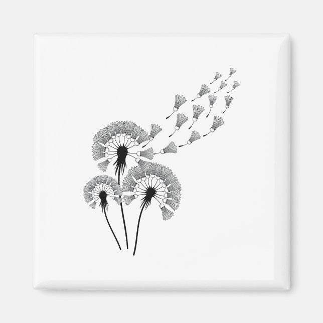 Dandelion Shuttle Shirt For Badminton Player Badmi Magnet (Front)