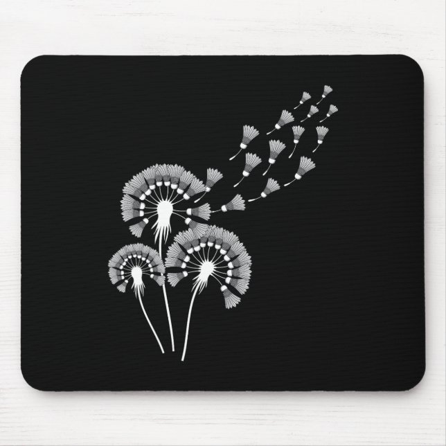 Dandelion Shuttle Shirt For Badminton Player Badmi Mouse Mat (Front)