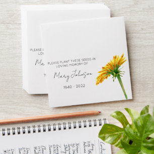 Dandelion Simple Memorial Seed Envelope