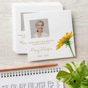 Dandelion Simple Photo Funeral Seed Envelope