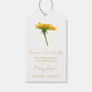 Dandelion Simple Seed Packet Funeral Gift Tags