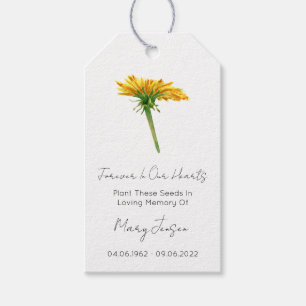 Dandelion Simple Seed Packet Funeral Gift Tags