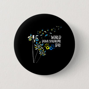 Dandelion Socks World Down Syndrome Day Awareness 6 Cm Round Badge