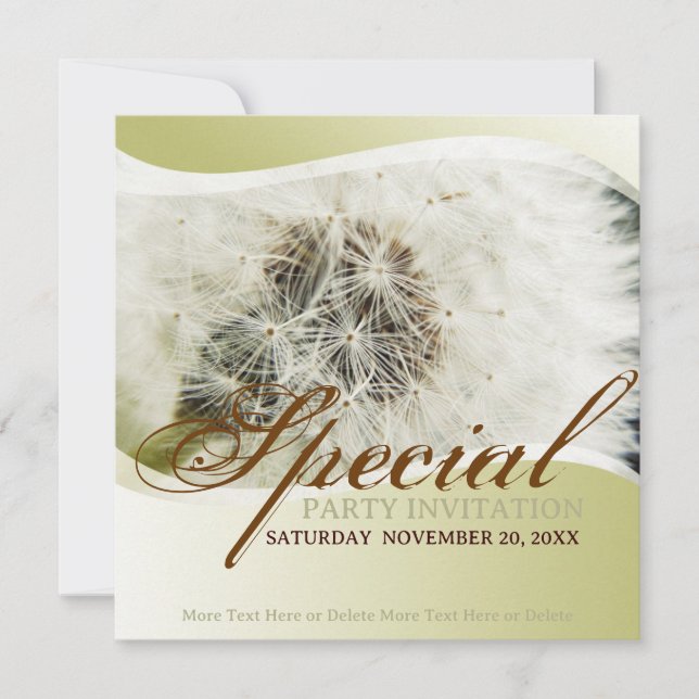 Dandelion Special Party Invitation (Front)