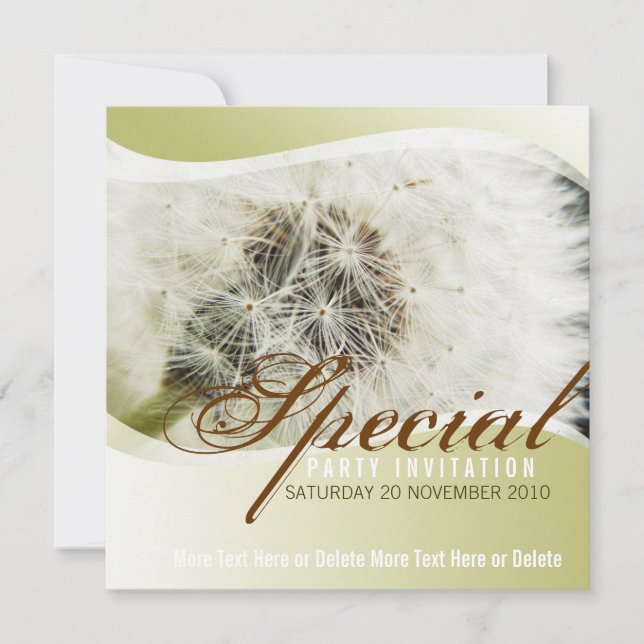 Dandelion Special Party Invitation (Front)