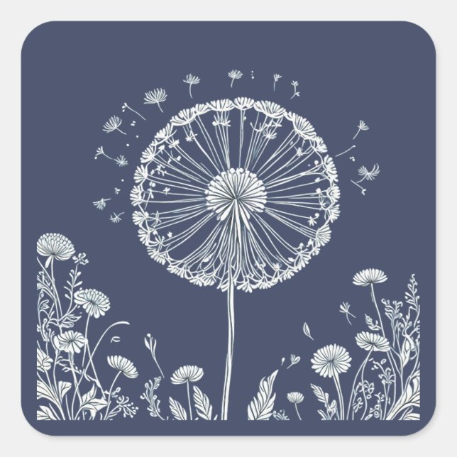 Dandelion Square Sticker (Front)
