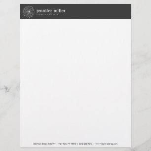 DANDELION STARBURST LOGO in WHITE Customisable Letterhead