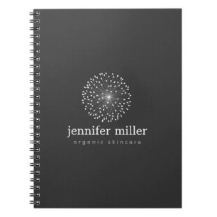 DANDELION STARBURST LOGO in WHITE Customisable Notebook