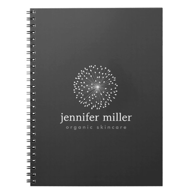 DANDELION STARBURST LOGO in WHITE Customisable Notebook (Front)