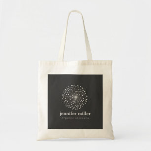 DANDELION STARBURST LOGO in WHITE Customisable Tote Bag