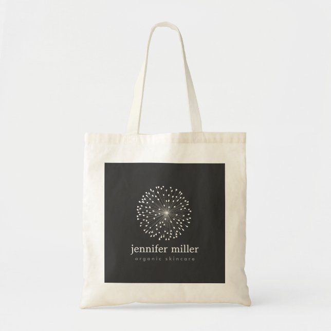 DANDELION STARBURST LOGO in WHITE Customisable Tote Bag (Front)