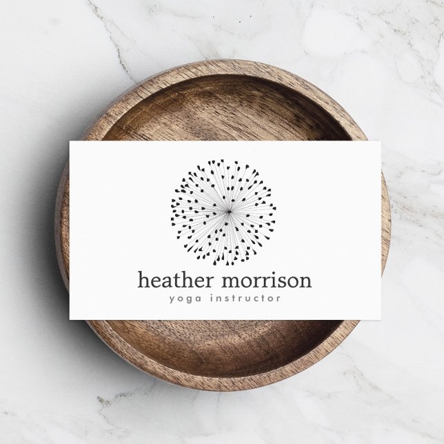 DANDELION STARBURST LOGO on WHITE Business Card (Creator Uploaded)