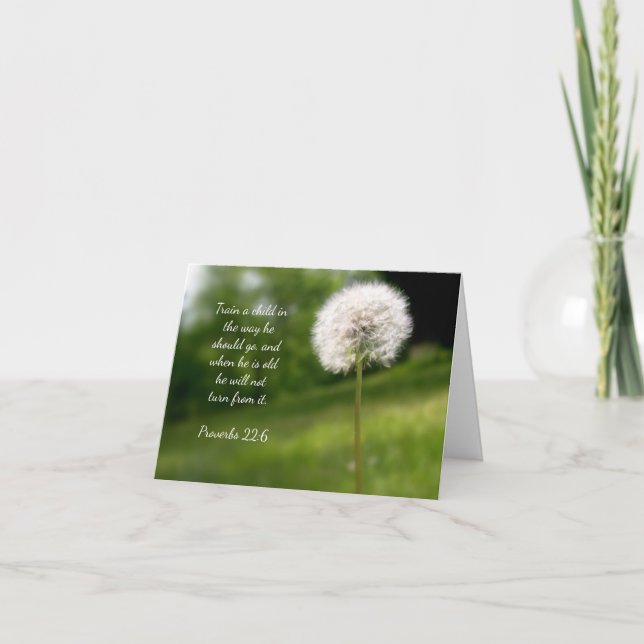 Dandelion Sunday School Teacher Thank You Card (Front)