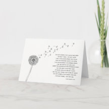 Dandelion Sympathy Card for Loss