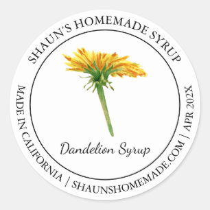 Dandelion Syrup Modern label