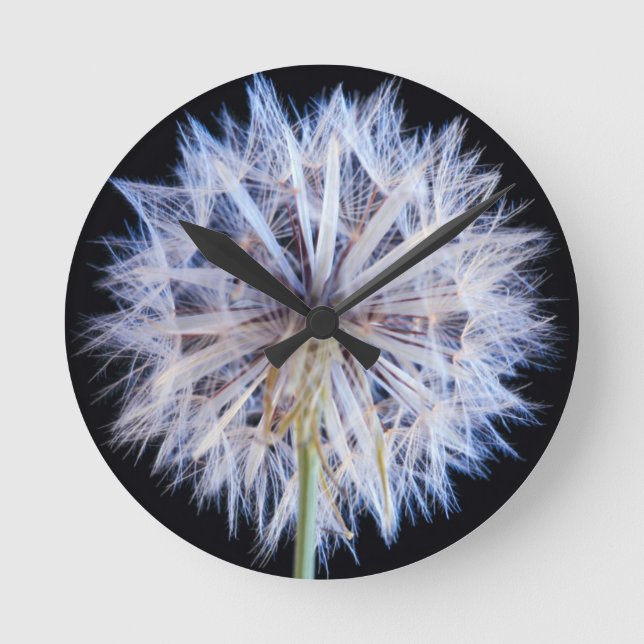 Dandelion (Taraxacum Officinale) Seed Head Round Clock (Front)