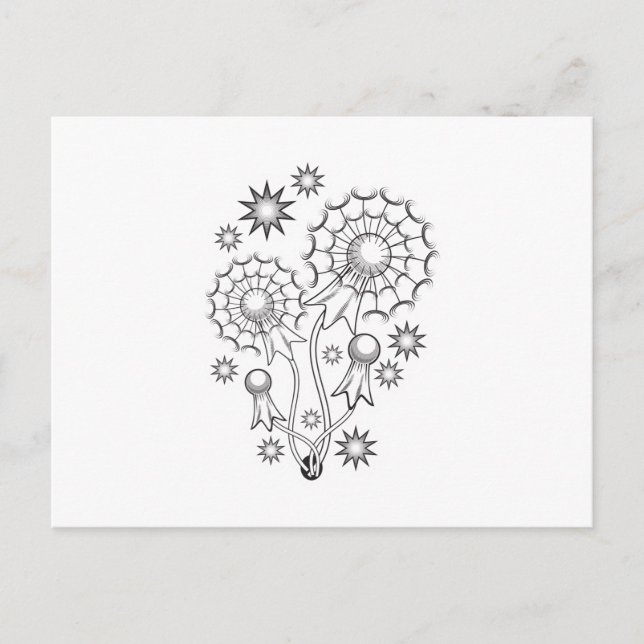 Dandelion Tattoo Design Postcard (Front)