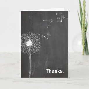 Dandelion Thanks on Chalkboard  Thank You Card