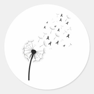 Dandelion Tumor Brain Cancer Awareness For Oncolog Classic Round Sticker