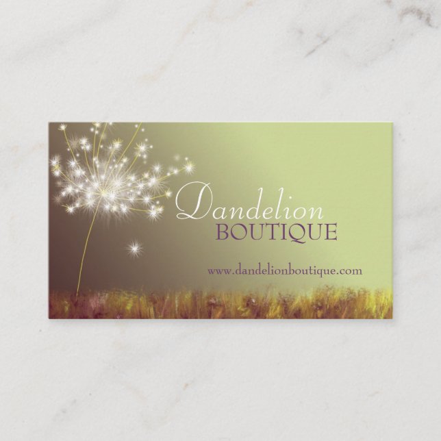 Dandelion Unique Fashion Salon Business Card (Front)