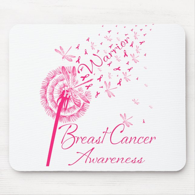 Dandelion Warrior Breast Cancer Awareness Mouse Mat (Front)