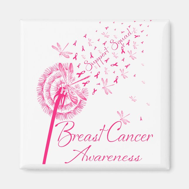 Dandelion Warrior Support Squad Breast Cancer Magnet (Front)