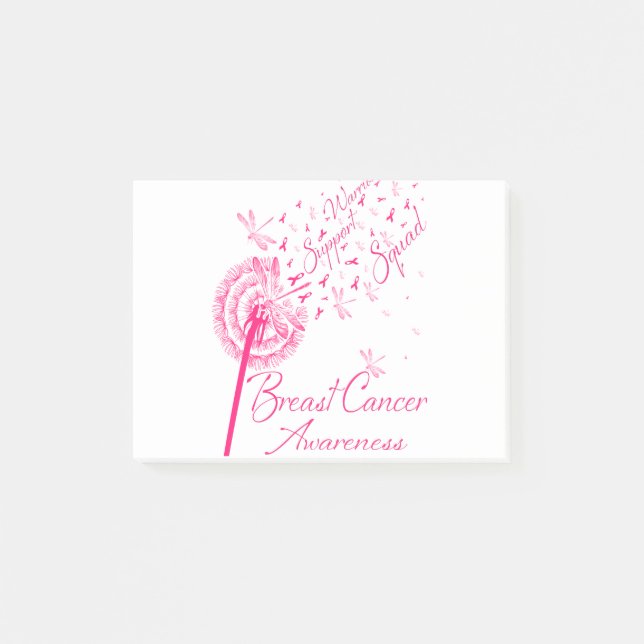 Dandelion Warrior Support Squad Breast Cancer Post-it Notes (Front)