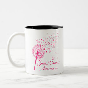 Dandelion Warrior Support Squad Breast Cancer Two-Tone Coffee Mug