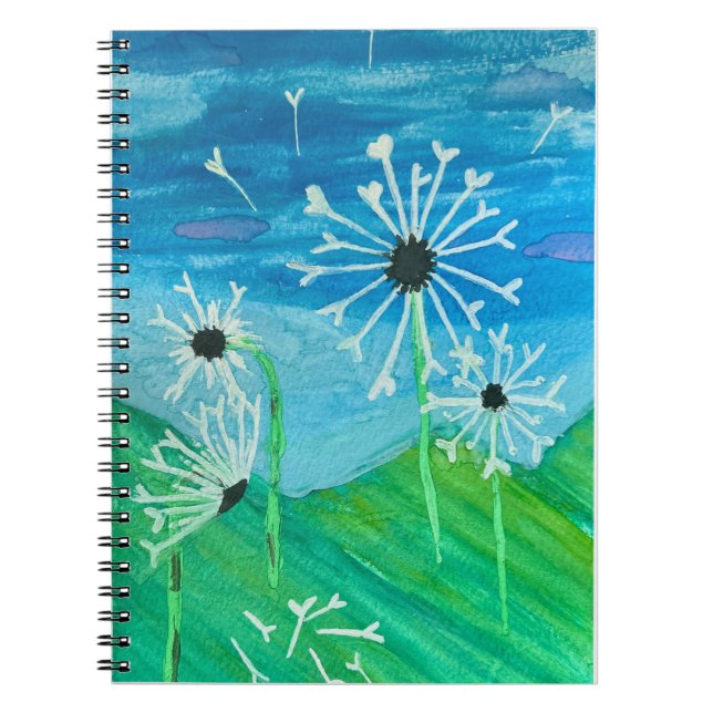 Dandelion Watercolor  Notebook (Front)
