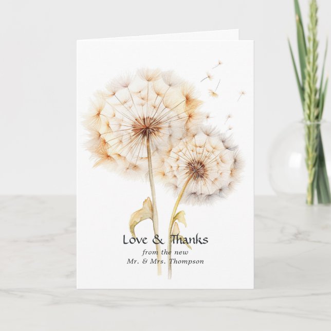 Dandelion Wedding  Thank You Card (Front)