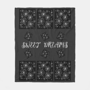 Dandelion, Wild Flowers, and Honey Bees Fleece Blanket