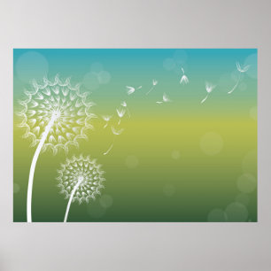 Dandelion Wind Flower Poster