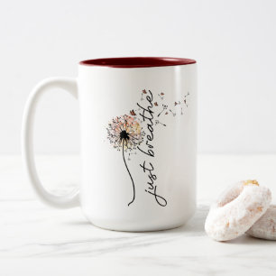 Dandelion Wish Coffee Mug Sunset Butterfly Design