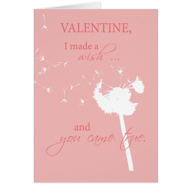 Dandelion Wish Come True Valentine Love (Front)