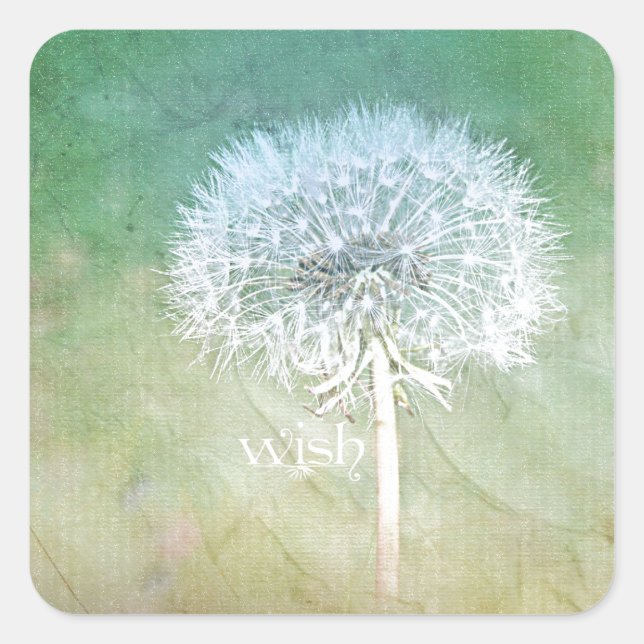 Dandelion Wish Dreamy Design Square Sticker (Front)